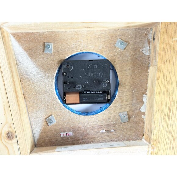 Vintage wooden Accordion Clock, Zupan custom Black and Yellow hand made wall - Picture 6 of 10